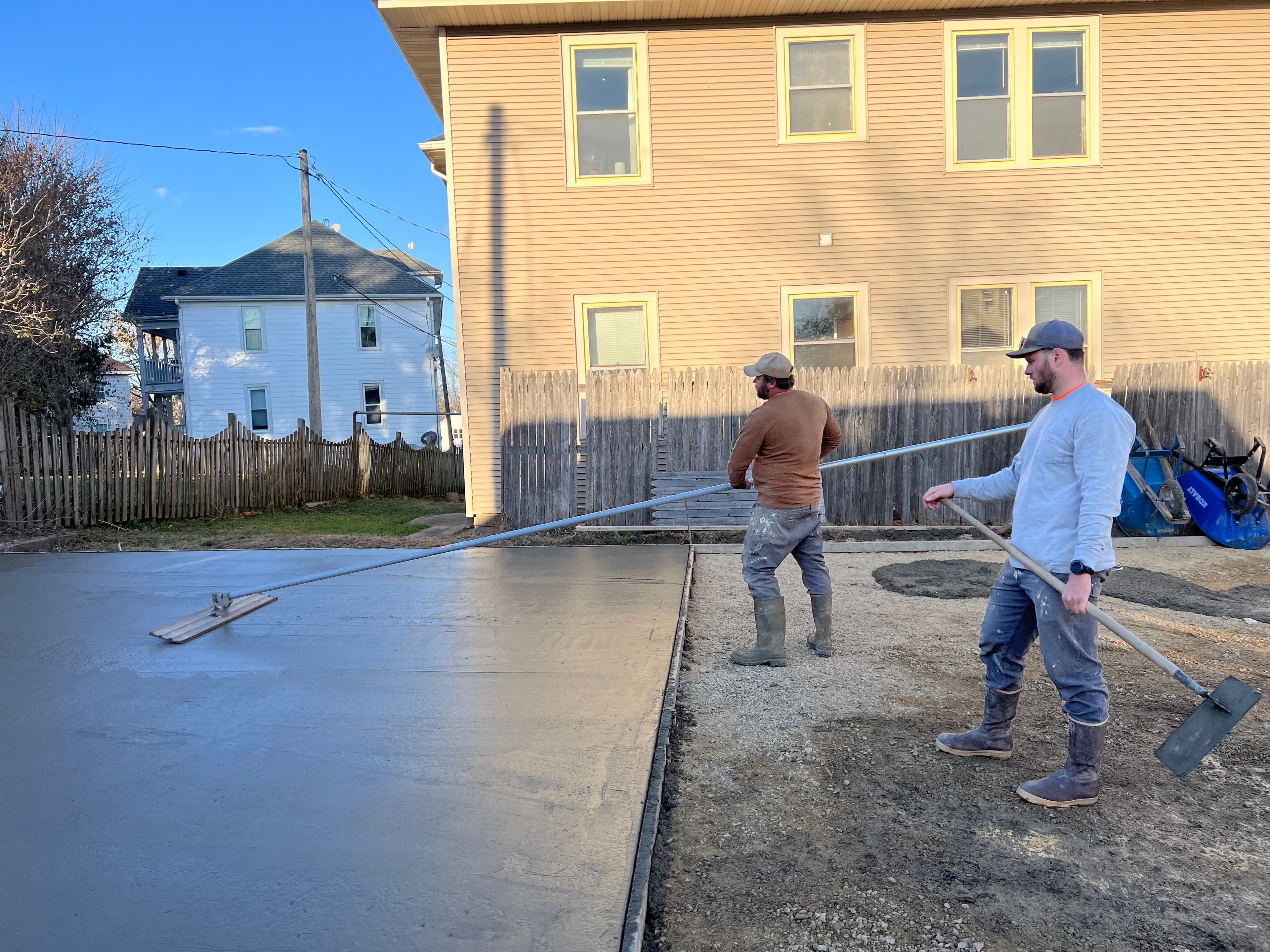 Team working on concrete